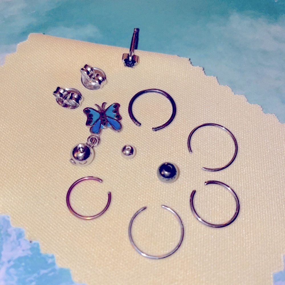 🥳Piercing Jewelry~rings, studs ear/belly button lot🥳 EUC